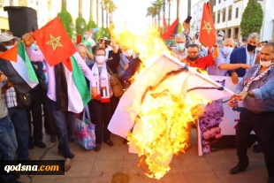 آتش زدن پرچم رژیم صهیونیستی در مغرب 3
