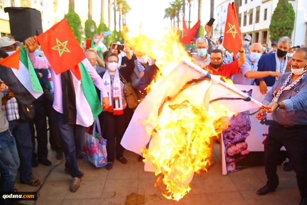 آتش زدن پرچم رژیم صهیونیستی در مغرب 3