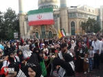 مراسم استقبال از خانواده‌های شهدا و بازماندگان مظلوم غزه در میدان فلسطین تهران 10