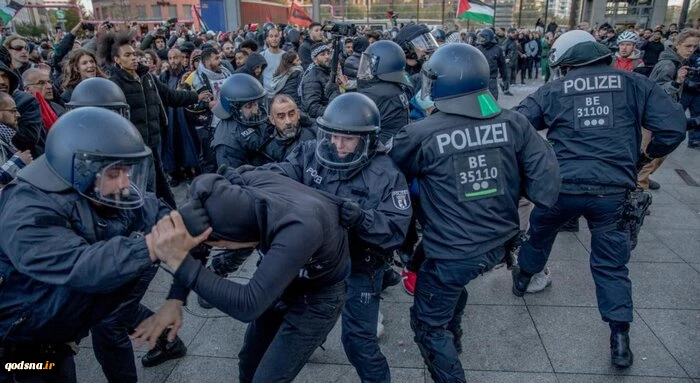 حمله پلیس آلمان به هواداران فلسطین در برلین 2