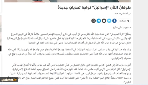 سرخط روزنامه‌های مطرح جهان عرب؛

حزب الله از موشک‌های بالستیک خود استفاده کند چه خواهد شد؟
 2