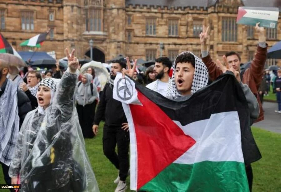 تظاهرات طرفداران فلسطین در دانشگاه‌ آمستردام هلند 2
