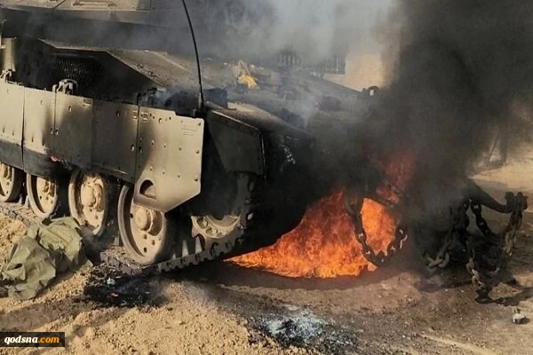 انهدام تانک «مرکاوا» رژیم صهیونیستی در شرق شهر رفح 2