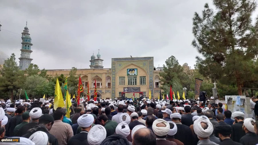 تجمع حوزویان قم در محکوم کردن ترور دبیر کل حزب‌الله 2