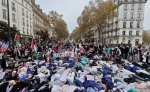 تظاهرات کارکنان بخش بهداشت در پاریس در حمایت از فلسطینیان نوار غزه + فیلم 2