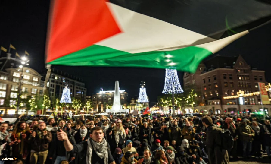 معترضان حامی فلسطین باز هم در آمستردام به خیابان‌ها آمدند 2