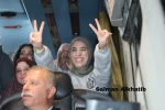 تصاویری از لحظه رسیدن اسرای زن فلسطینی آزاد شده به بیتونیا در غرب رام الله 2