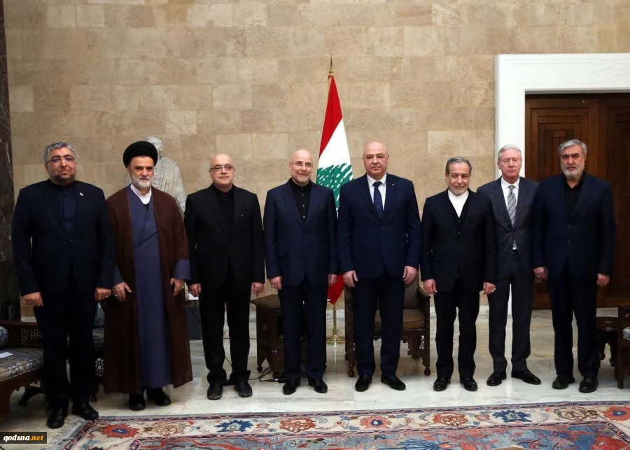 دیدار هیئت جمهوری اسلامی ایران به ریاست محمدباقر قالیباف با رئیس‌جمهور لبنان 2
