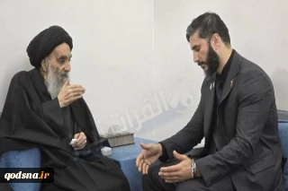 دیدار پزشک عراقی بازگشته از غزه با  آیت الله سیستانی