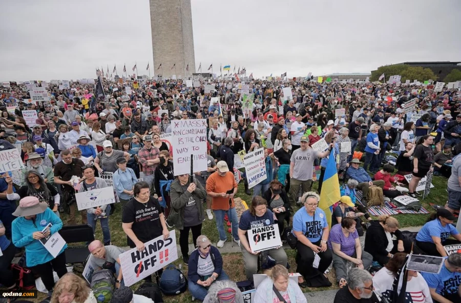 Pro-Palestinian protesters were among the groups demonstrating on Saturday, including in Washington. They expressed anger at the Trump administration’s support for Israel’s renewed military offensive in Gaza and the ongoing crackdown against protests that