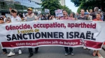 Around 60 Belgian civil society groups organized Sunday's protest, which began with speeches on Boulevard Simon Bolivar (Gare du Nord) before protesters marched towards Gare du Midi.

Franco-Palestinian lawyer Salah Hamouri was one of the key speakers, 