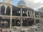 مسجد انصار در شهر دیر البلح در مرکز نوار غزه که در حمله هوایی اشغالگران اسرائیلی ویران شد 4