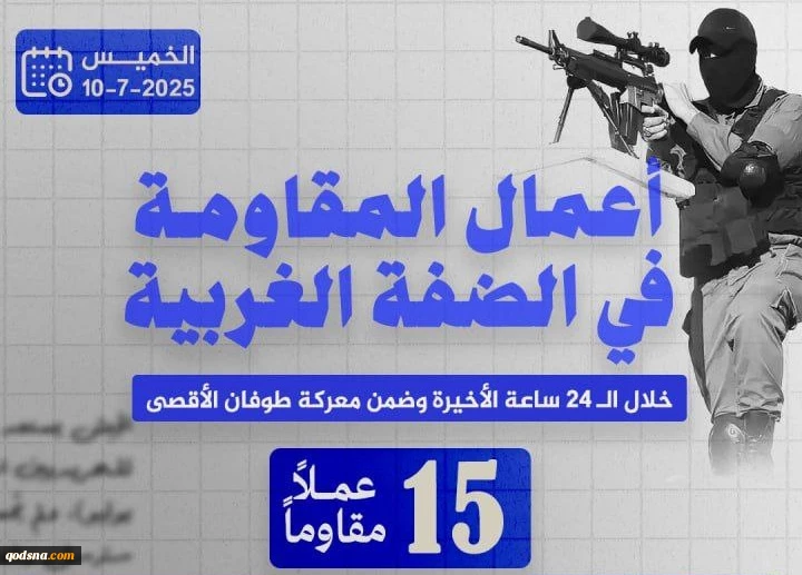 مرکز پژوهشی معطی منتشر کرد؛

 15 عملیات مقاومتی در کرانه باختری در 24 ساعت اخیر+ نمودار 3