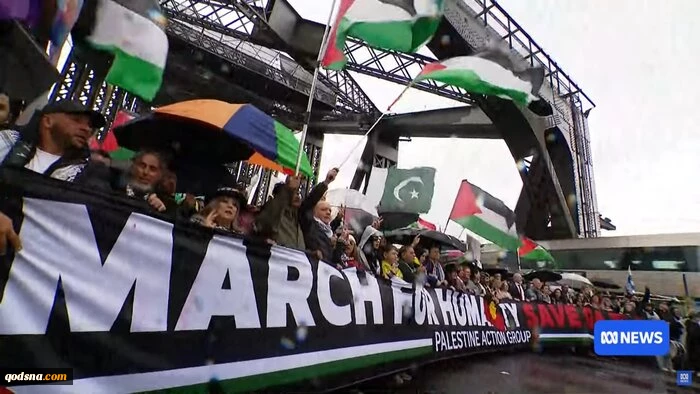 تظاهرات حامیان فلسطین؛ حدود ۱۰۰ هزار نفر پل «هاربر» در استرالیا را مسدود کردند 4