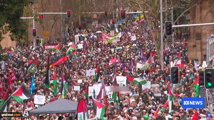 تظاهرات حامیان فلسطین؛ حدود ۱۰۰ هزار نفر پل «هاربر» در استرالیا را مسدود کردند 5