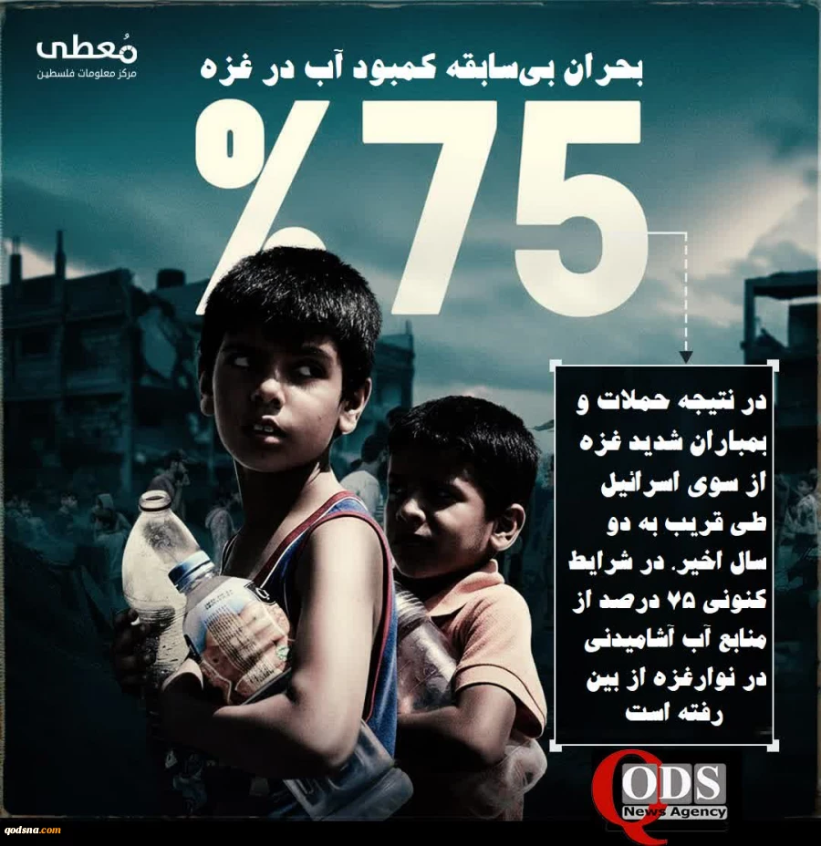 بحران بی آبی در نوار غزه؛ 75 درصد از منابع آب آشامیدنی از بین رفته است
 2