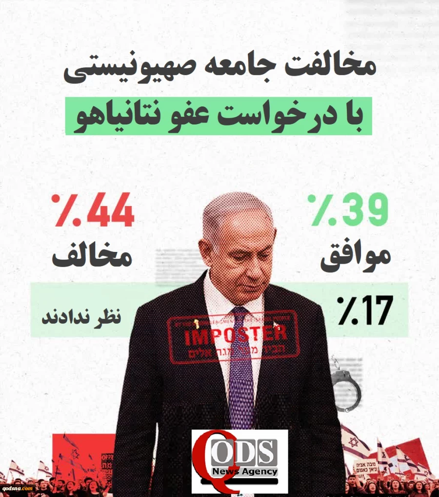 اینفوگرافی اختصاصی/

مخالفت جامعه صهیونیستی با درخواست عفو نتانیاهو+ عکس 2