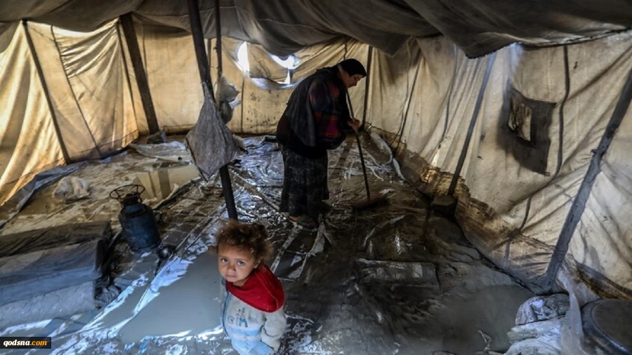 سازمان ملل: خانواده‌های آواره در غزه در معرض خطر سیلاب هستند 2