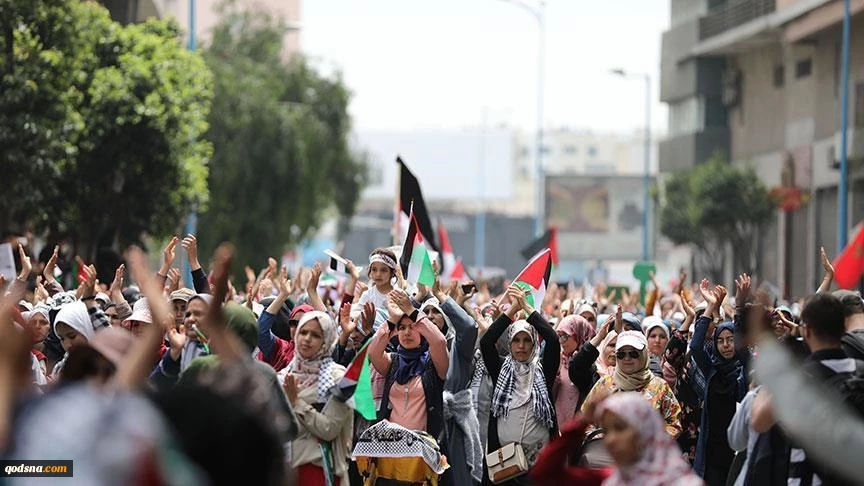 تظاهرات در شهرهای مراکش در حمایت از ملت فلسطین 
 2