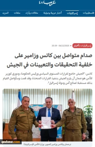 گزارش وبگاه عرب 48، 

اختلاف ادامه دار میان سطوح سیاسی و نظامی رژیم صهیونیستی