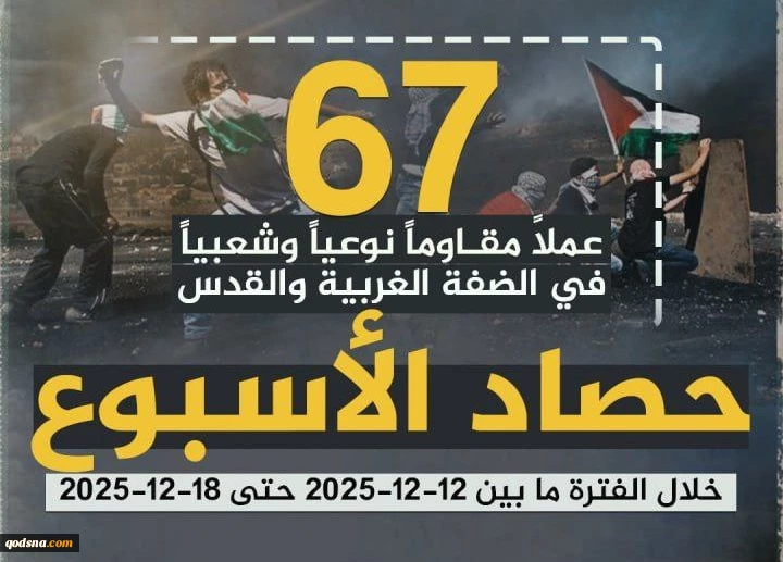 مرکز پژوهشی آماری معطی گزارش داد؛

 67  عملیات مقاومتی در یک هفته اخیر/ ثبت میانگین قریب به 10 عملیات در هر روز+ نمودار 2