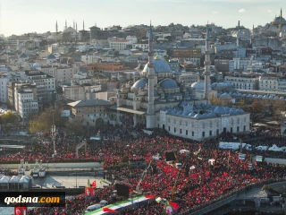 تظاهرات گسترده مردم استانبول در حمایت از فلسطین