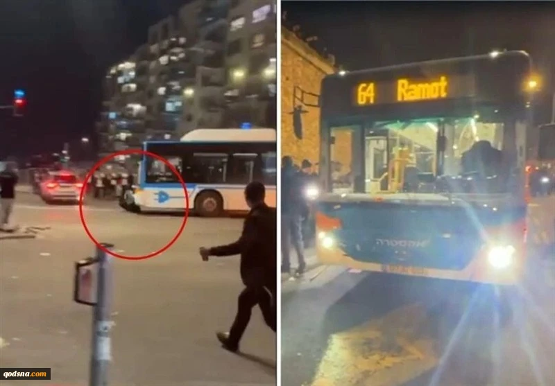 ورود یک اتوبوس به جمع تظاهرات‌کنندگان صهیونیست در قدس اشغالی 2