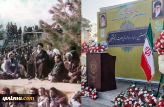 جایگاه تاریخی سخنرانی امام خمینی (ره) در بهشت زهرا گلباران شد