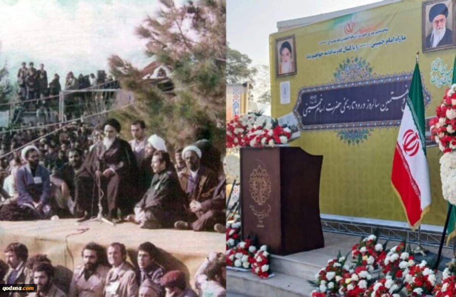 جایگاه تاریخی سخنرانی امام خمینی (ره) در بهشت زهرا گلباران شد  2
