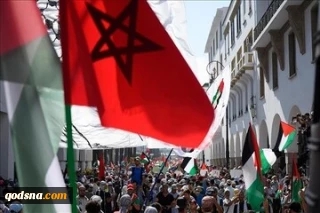 تجمع همبستگی با فلسطین مقابل پارلمان مغرب