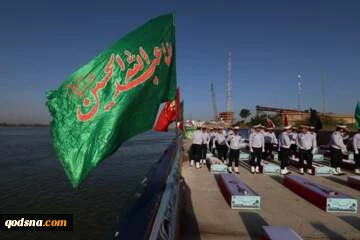 ورود پیکرهای مطهر ۸۵ شهید دوران دفاع مقدس از مرز آبی اروندرود  2