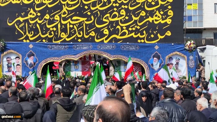 Massive funeral for Larijani, Basij chief, naval martyrs held in Tehran