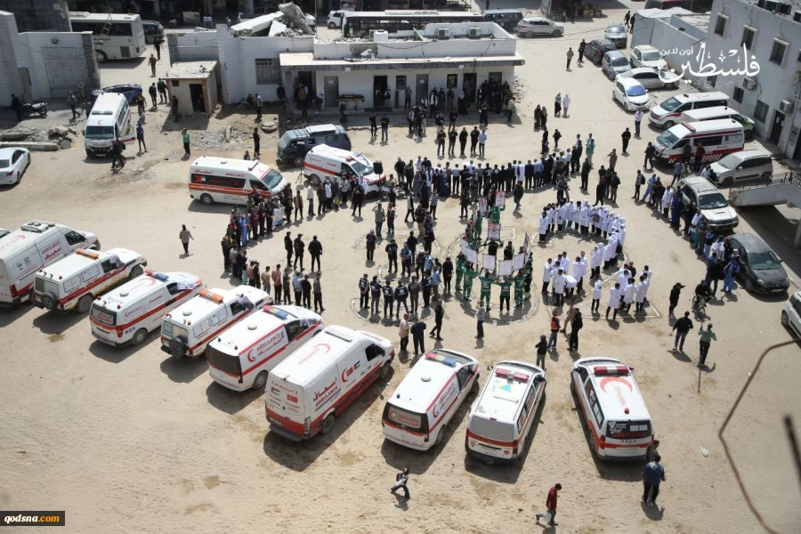 Medical staff in Gaza show solidarity with imprisoned colleagues