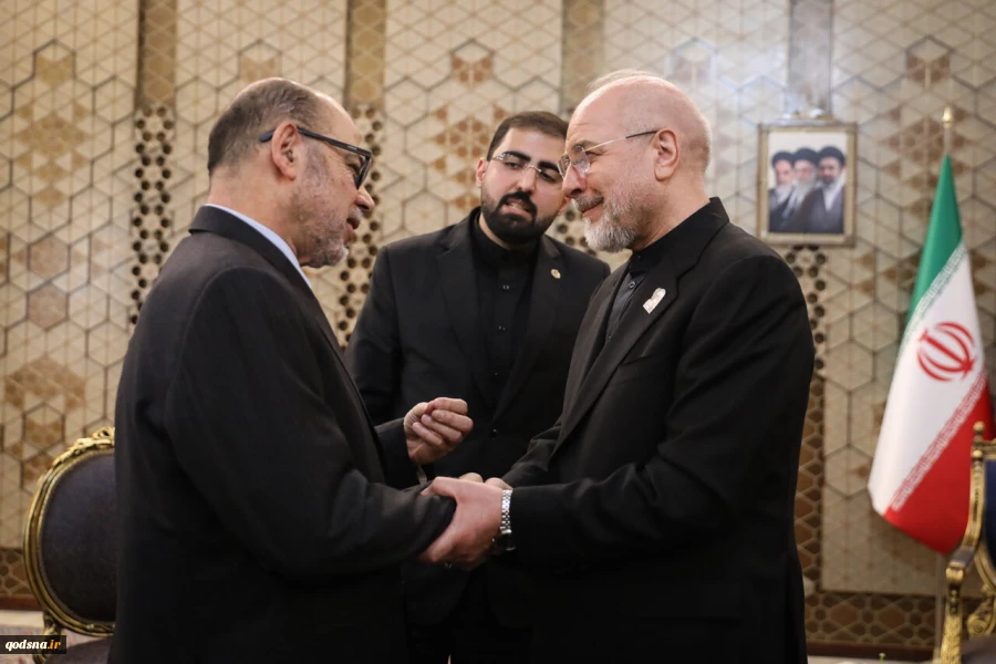 قاليباف يستقبل وفد حماس برئاسة رئيس مجلس قيادة الحركة محمد درويش 3