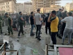 شنیده شدن صدای چند انفجار در نزدیکی محل اقامت مکرون در دمشق 2