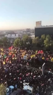 خیل عظیم عزاداران عراقی در نجف در بدرقه قائد شهید امت